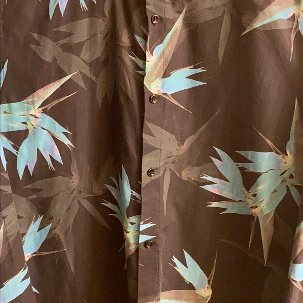 Reiss Men’s Slim Fit Tropical Print Button Down Shirt Size L - Picture 3 of 5